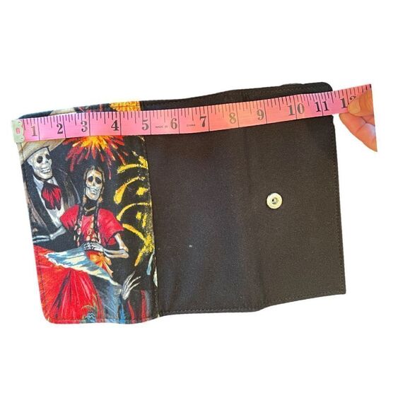 Día de los Muertos Day of The Dead Handmade Tri Fold Wallet - Picture 7 of 11